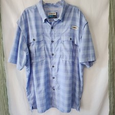 Magellan Blue Short Sleeves Button Up Sports Fishing Casual Men's shirt Size L
