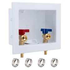 Pex Washing Machine Outlet Box with Center Drain, Laundry Washer Valve Box, 1...