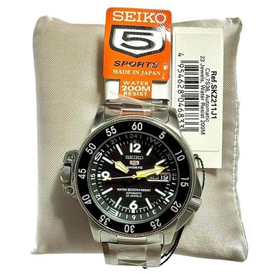 Seiko 5 Sports SKZ211J1 Black Atlas Land Shark Left-Handed