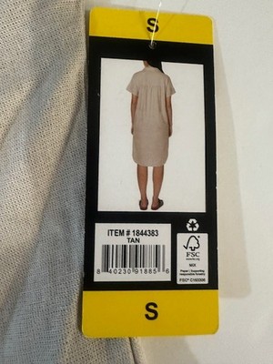 Well Worn Linen Blend Casual Dress Womens Tan Pockets Size Small | eBay
