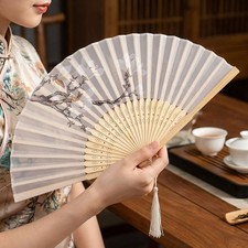 Bamboo Frame Traditional Dance Fan Chinese Style Fan Cheongsam Matching