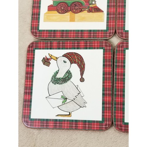 Posavasos Pimpinela Tartán Navidad Vacaciones con Caja Hecha en Inglaterra x6 De Colección - Imagen 7 de 15