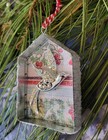 Handmade OOAK Christmas Ornament w/ Metal House and Sarah Coventry Bird Brooch — photo 2