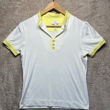 VTG Lily's of Beverly Hills Golf Shirt Womens Small White Yellow RETRO tennis