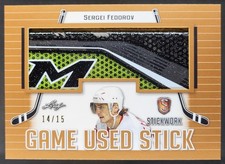 2017-18 Leaf Stickwork Sergei Fedorov Game Used Stick /15 Red Wings CL