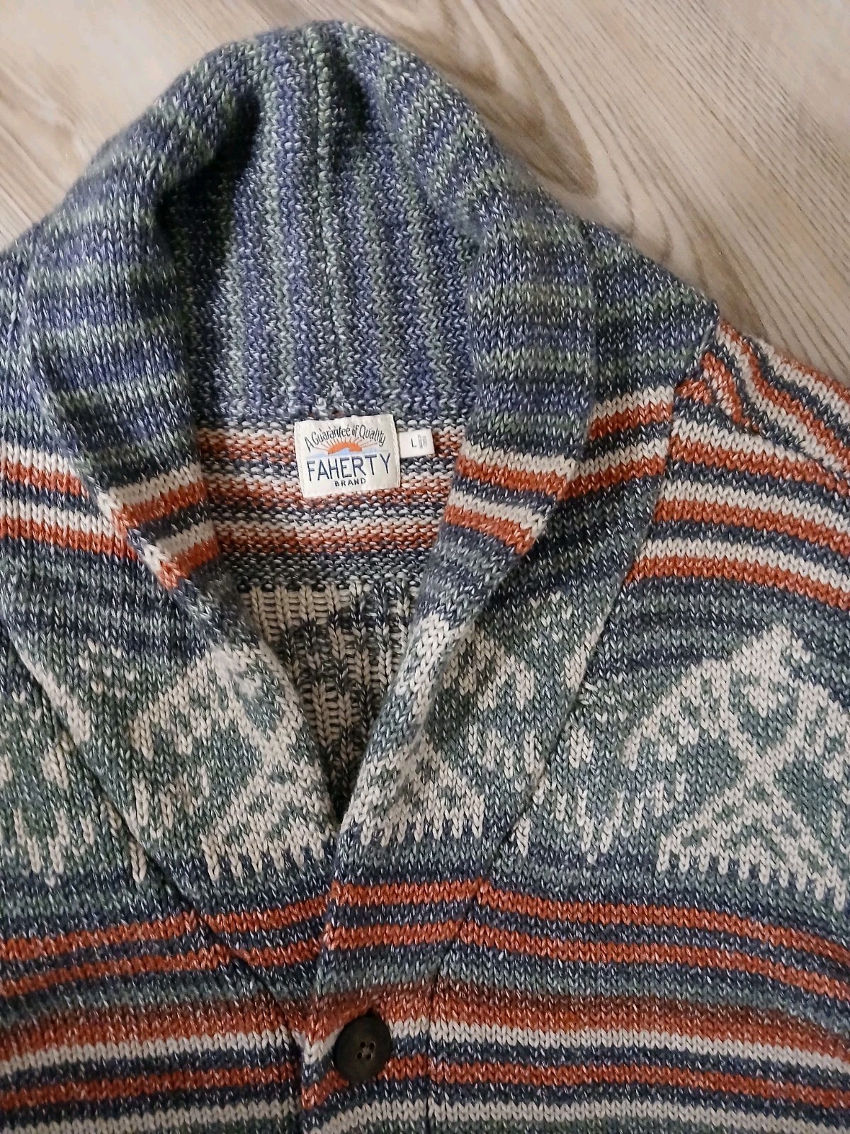 Faherty Thunderbird Serape Jacquard Button Knit C… - image 7