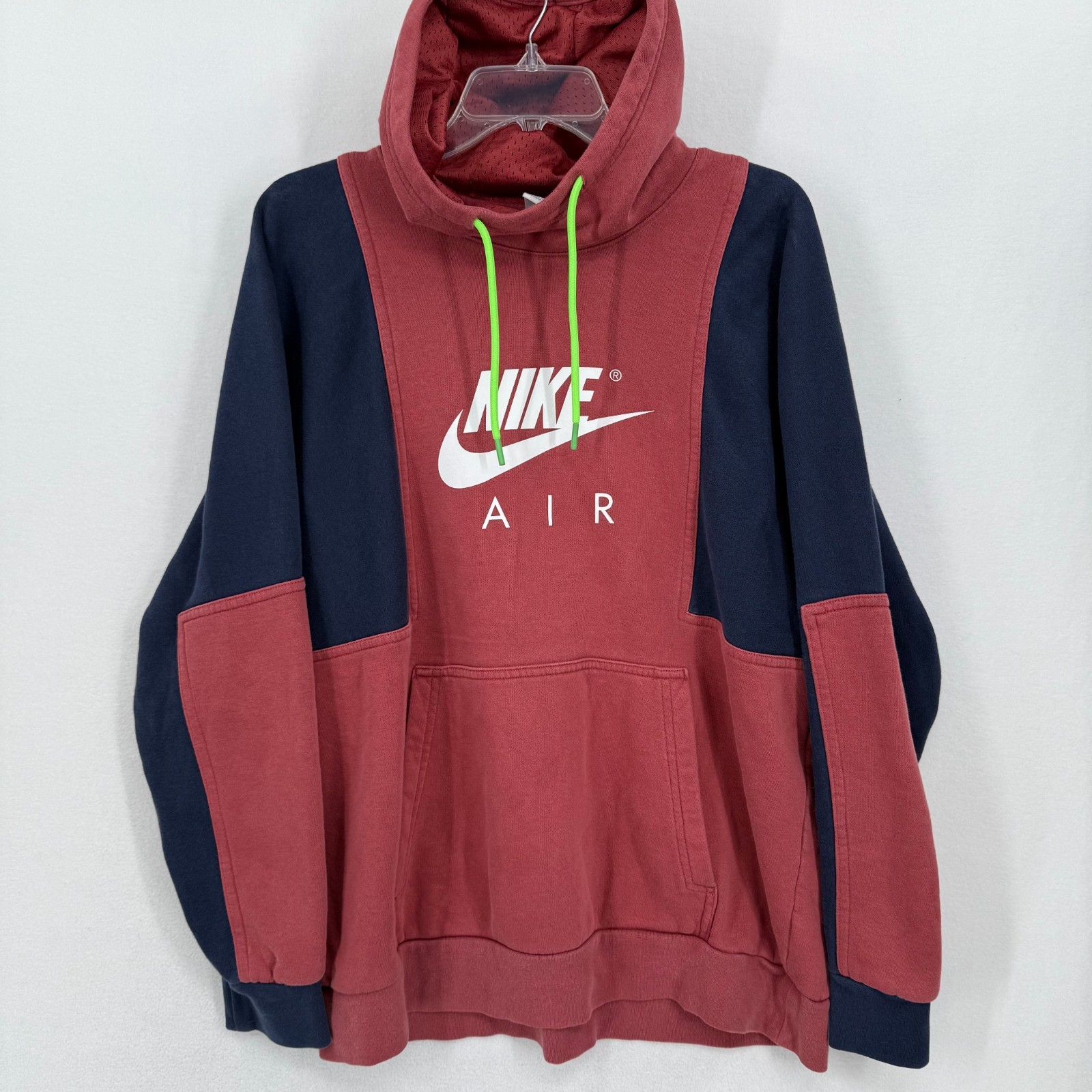 Nike Air Men’s Large Red Blue Colorblock Hoodie Pullover Fear of Heights Fleece thumbnail 9