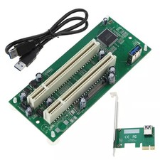 New PCI-E to 2xPCI Adapter Cable PCIE x1 to x16 Card PCI-Expansion Converter