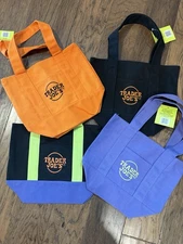 Set of 4 Limited Trader Joe's Mini Halloween Canvas Tote Bag BRAND NEW