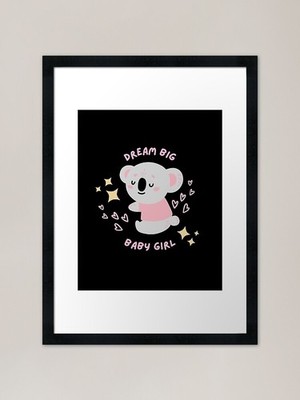 Traum großes Baby Mädchen gerahmter Kunstdruck gerahmtes Wandbild Poster Leinwanddruck Bild