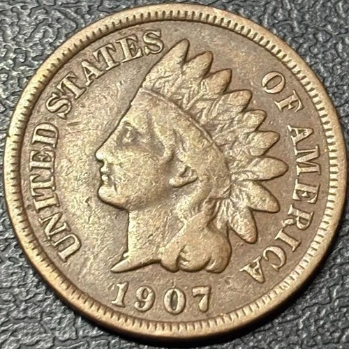 1907 Indian Head Cent - (VF) Very Fine to Very Good Condition Philadelphia Mint