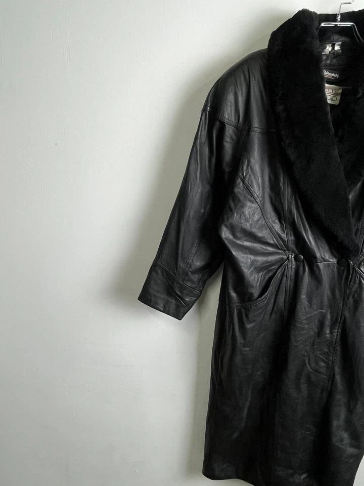 Pelle Studio Leather Coat Faux Fur Collar Thinsulate Korea Size M - Image 4 of 4