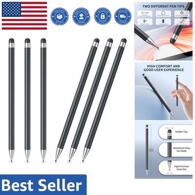 Universal 6 Pack Stylus Pencil Set - Dual Tip for iPad, iPhone, Android Devices