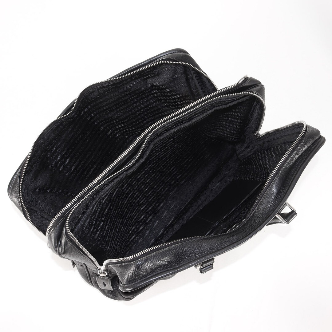 PRADA Bag | Triangle Logo Plate Vittero Dyno Leather Briefcase Black Used BEEG-0 thumbnail 6