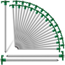 20 Pack Tent Stakes Heavy Duty 9.84 Inch Rust-Proof Metal Tent Pegs Ground