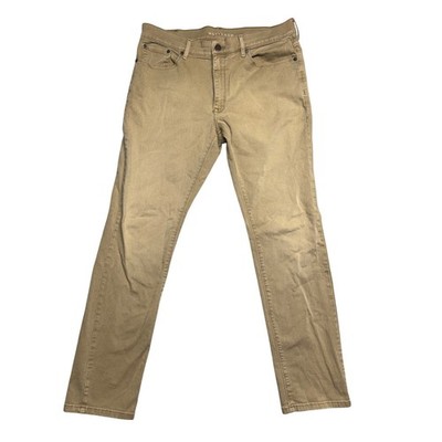 Mott & Bow Mens Slim Fit Jeans Tan Khaki W33 L32 Stretch Twill Pants