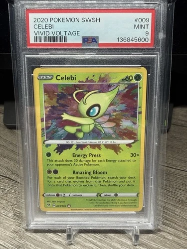 2020 POKEMON SWORD & SHIELD VIVID VOLTAGE #009 CELEBI PSA 9