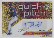 2021 Panini Mosaic Quick Pitch Gold Prizm 6/10 Dane Dunning #QPA-DD Auto 0c2