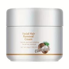 Facial Depilatory Cream,Coconut Hair Remover for Upper Lip & Chin for Women1.7oz