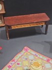 VINTAGE MINIATURE WOODEN DOLLHOUSE SLED, RUG, TABLE CLOCK,TEA POT,HOPE CHEST — photo 8