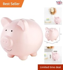 Large Ceramic Piggy Bank in Pink for Kids - Perfect Nursery Décor & Gift
