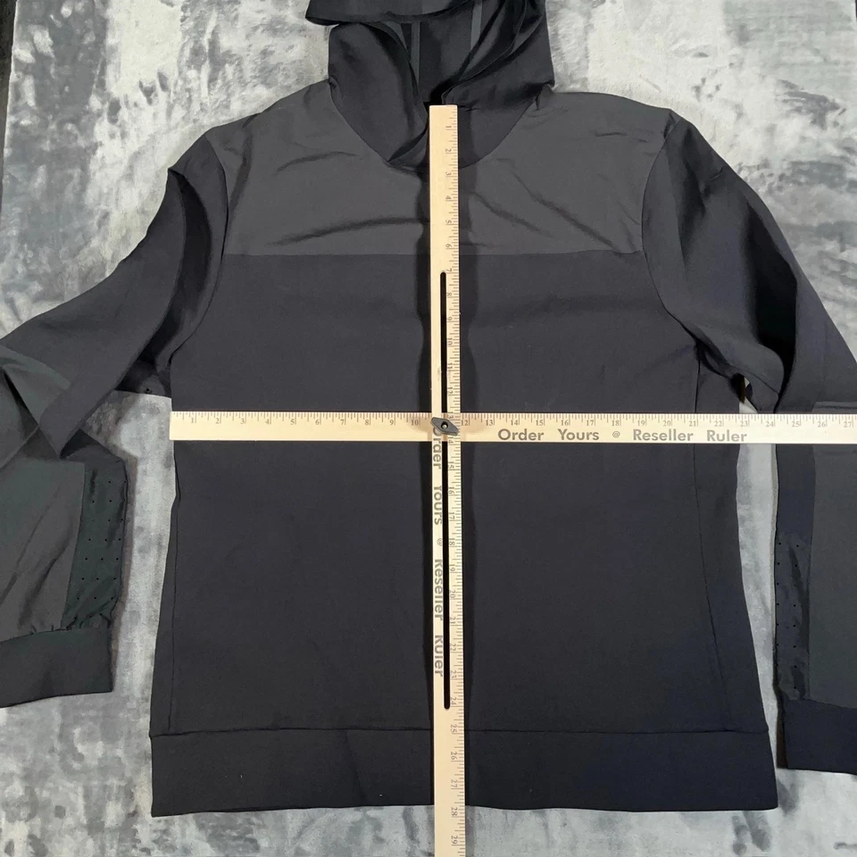 Lululemon Hoodie Shirt Mens XL Black Side Zip Agility Hybrid Hidden Pocket Gym - Image 4 of 4