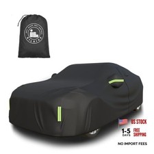 Car Cover Waterproof All Weather Fits Sedans up to 192" Black PU Oxford Fabric