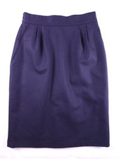 Vintage Sag Harbor Petite Women's 100 Pure New Wool A-Line Skirt Blue Size 4P