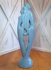 Haeger Pottery Rendezvous Lovers Man Woman Sculpture 20" Blue MCM Figurine