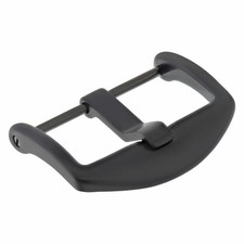 22MM BAND STRAP THUMBNAIL TANG BUCKLE SCREW FOR PANERAI FIT LEATHER/RUBBER BLACK