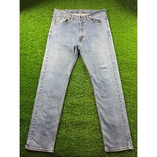 Levis 505 Men's Jeans W34 L34 Regular Fit Straight Leg Blue Denim Zip Fly