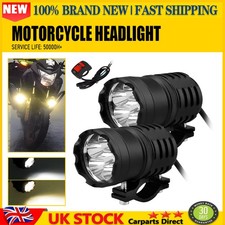 Led Motorcycle Fog Spot Light Headlight Motorbike Driving Front Lamp & Switch 2*