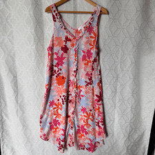 Oscar de la Renta Pink Label XL Floral Dress Ruffles Tropical Luxury Flowy Beach