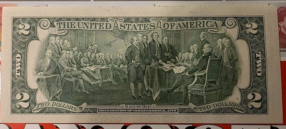 Uncirculated $2 Bill Ending with only 6 and 3 #'s Serial L63363633A - Image 2 of 2