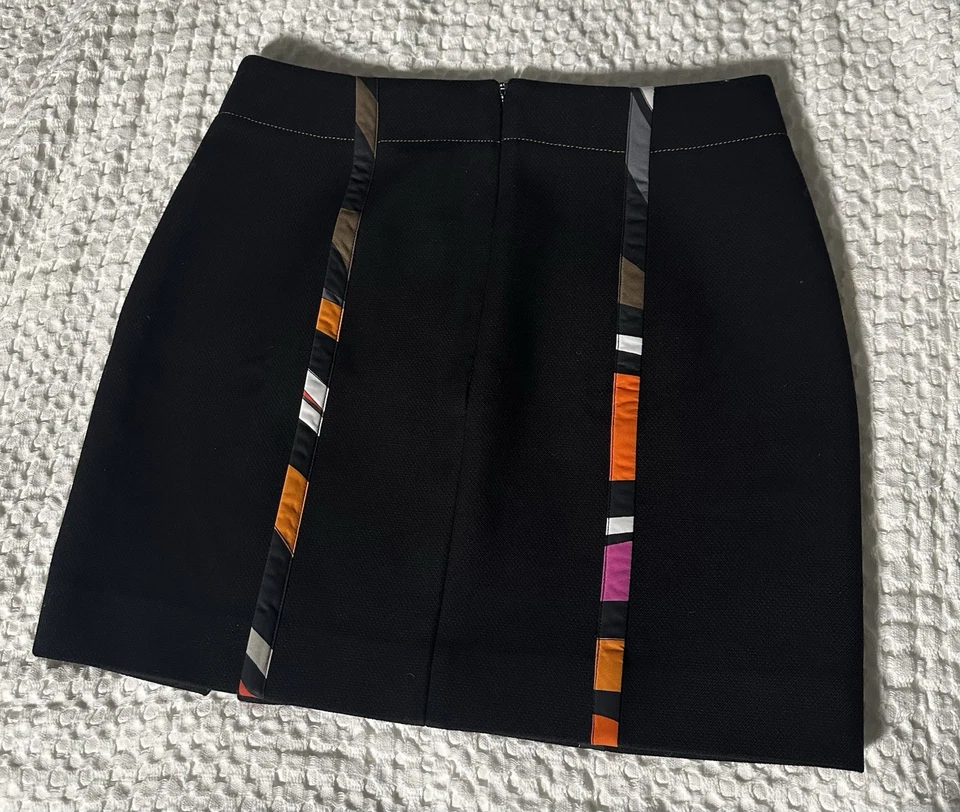 Minifalda Emilio Pucci Adornada Algodón-Piqué Talla 4 (36) Excelente Estado Foto 3 de 4