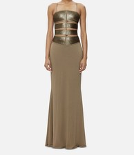 Herve Leger Women's Brown Nova Sequin Gown Size M