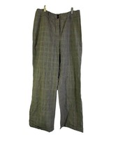 Vintage Y K Womens 8 Wool Houndstooth Plaid Wide Leg Cuffed Pants Classy