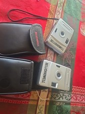 2 BELL  HOWELL Point And Shoot 35MM Film "Focus Free" 28MM Lens WITH Cases