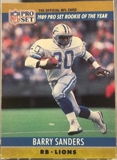 Barry Sanders: Rookie of the Year #1 [Rookie] 1990 Pro Set