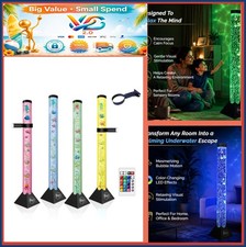 4ft Sensory LED Water Bubble Fish Tube Floor Lamp Remote Color Changing
