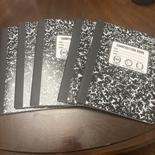 5-Unison Composition Notebooks 80 Sheets, Black