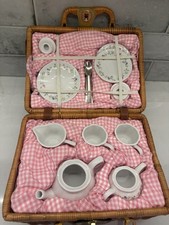 Vintage Delton Sprinkles Porcelain Children s Tea Party Set for 2 Picnic Basket