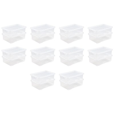 24er Pack kristallklar Kunststoff Aufbewahrungsboxen mit Deckeln stapelbar 45L Behälter