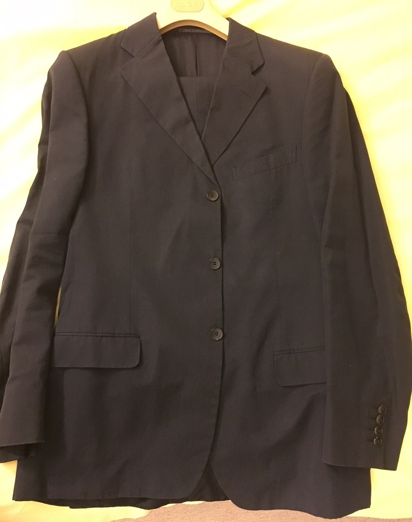 Gucci ジャケット size42 Original Gucci 100% Cotton Dark Navy Cotton 3 Button Suit Size 42