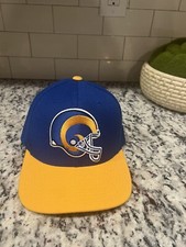 Mitchell & Ness NFL Vintage Los Angeles Rams Logo Yellow Blue SnapBack Cap Hat