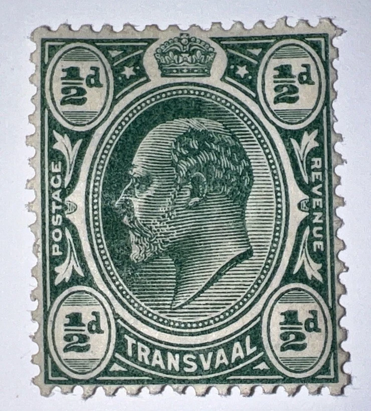 Sellos de viaje: 1905-09 Transvaal KEVII 1/2d Sg:273a verde profundo Wmk Mult Crown Foto 3 de 4