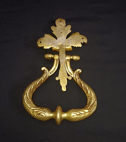 Victorian Themed Main Door Knocker Brass Floral Design Log House Door Bell CA830 - Picture 7 of 9