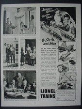 1947 Lionel Trains Dad Son Play Vintage Print Ad 12563