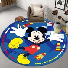 Round Floor Rug Carpets Bedroom Chair Mat Doormat Disney Mickey Minnie Mouse New