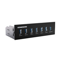 Kingwin Front Panel USB 3.0 Hub 7 Port Include One Fast Charging USB 2.1A Port